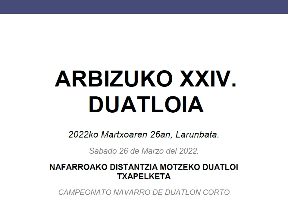 Abierto plazo inscripci&oacute;n Duatl&oacute;n de Arbizu